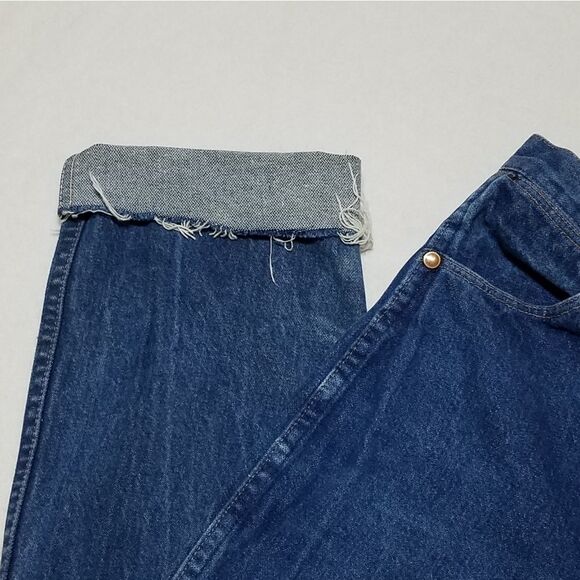 VINTAGE 1970s Wrangler USA Made Raw Cut High Rise Cropped Mom Jeans 12 - Picture 6 of 11